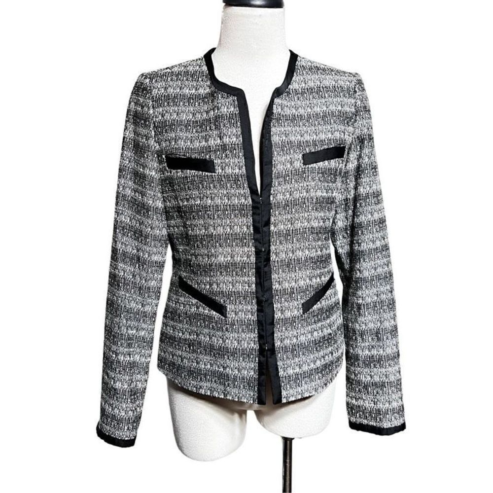 Anne Klein Long Sleeve Suit Jacket Blazer Black & White Size 4